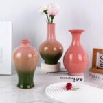 Colored Ceramic Vase, Beautiful Hand-Painted Decorative Vase, Modern Art Porcelain Vase for Flower Mantle Dining Table Centerpiece, Entryway Living Room Wedding Decoration（DSH24）