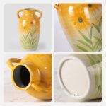 Colored Ceramic Vase, Beautiful Hand-Painted Decorative Vase, Modern Art Porcelain Vase for Flower Mantle Dining Table Centerpiece, Entryway Living Room Wedding Decoration（ZH027）