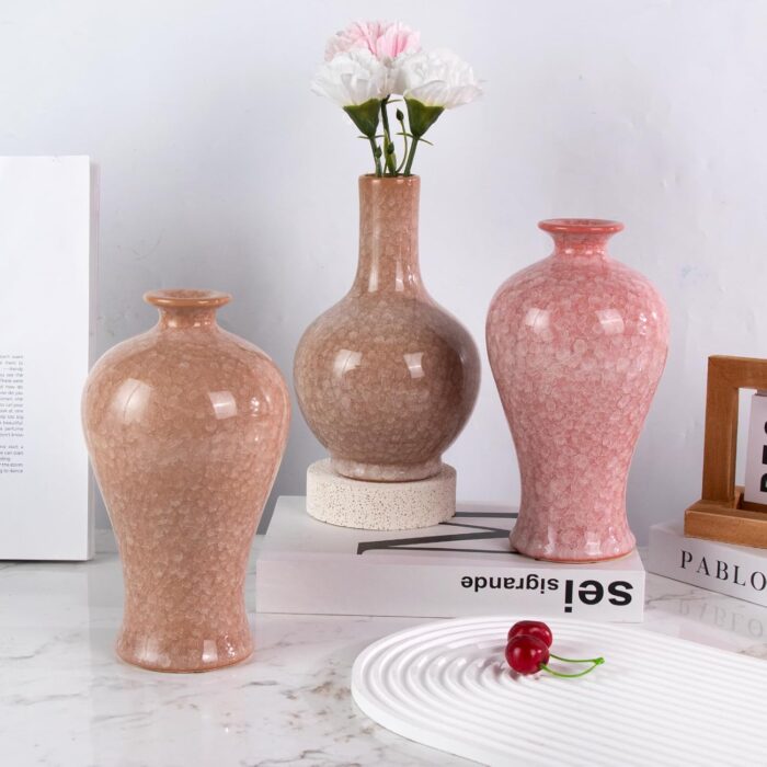 Colored Ceramic Vase, Beautiful Hand-Painted Decorative Vase, Modern Art Porcelain Vase for Flower Mantle Dining Table Centerpiece, Entryway Living Room Wedding Decoration（DSH26）