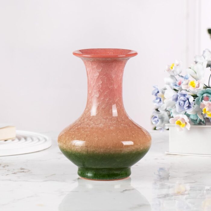 Colored Ceramic Vase, Beautiful Hand-Painted Decorative Vase, Modern Art Porcelain Vase for Flower Mantle Dining Table Centerpiece, Entryway Living Room Wedding Decoration（DSH28）