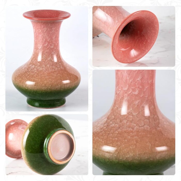 Colored Ceramic Vase, Beautiful Hand-Painted Decorative Vase, Modern Art Porcelain Vase for Flower Mantle Dining Table Centerpiece, Entryway Living Room Wedding Decoration（DSH28）