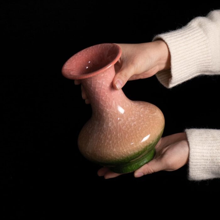 Colored Ceramic Vase, Beautiful Hand-Painted Decorative Vase, Modern Art Porcelain Vase for Flower Mantle Dining Table Centerpiece, Entryway Living Room Wedding Decoration（DSH28）