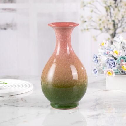 Colored Ceramic Vase, Beautiful Hand-Painted Decorative Vase, Modern Art Porcelain Vase for Flower Mantle Dining Table Centerpiece, Entryway Living Room Wedding Decoration（DSH29）
