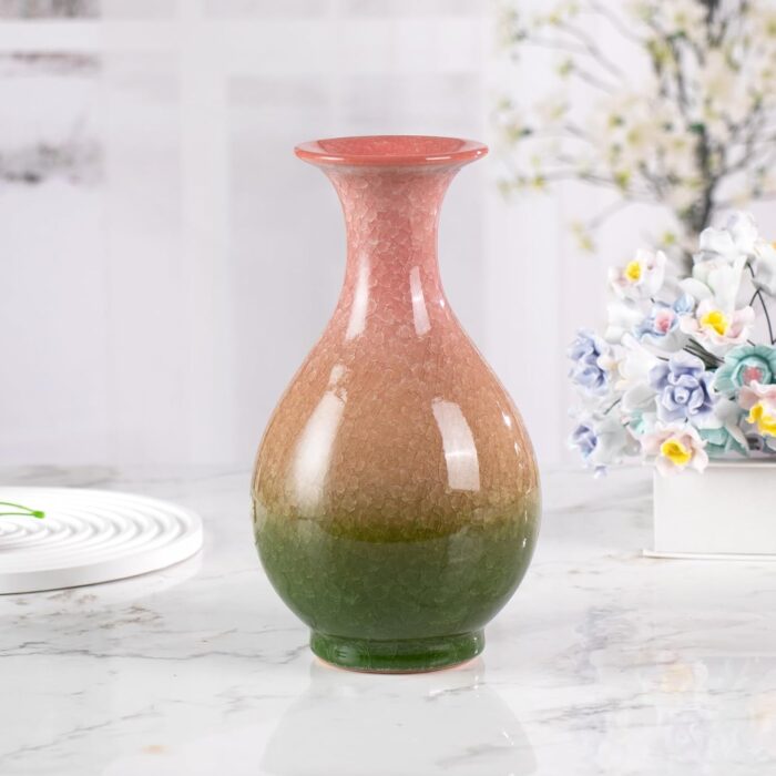 Colored Ceramic Vase, Beautiful Hand-Painted Decorative Vase, Modern Art Porcelain Vase for Flower Mantle Dining Table Centerpiece, Entryway Living Room Wedding Decoration（DSH29）