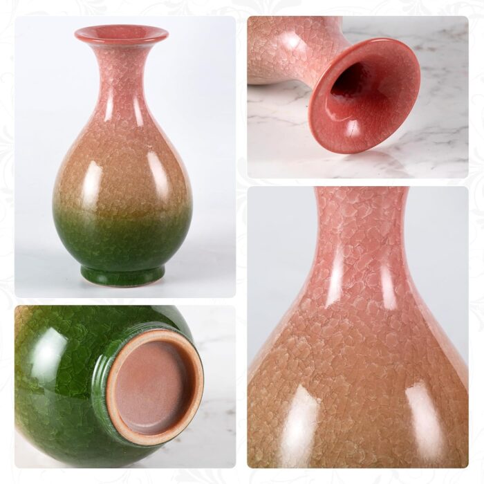 Colored Ceramic Vase, Beautiful Hand-Painted Decorative Vase, Modern Art Porcelain Vase for Flower Mantle Dining Table Centerpiece, Entryway Living Room Wedding Decoration（DSH29）