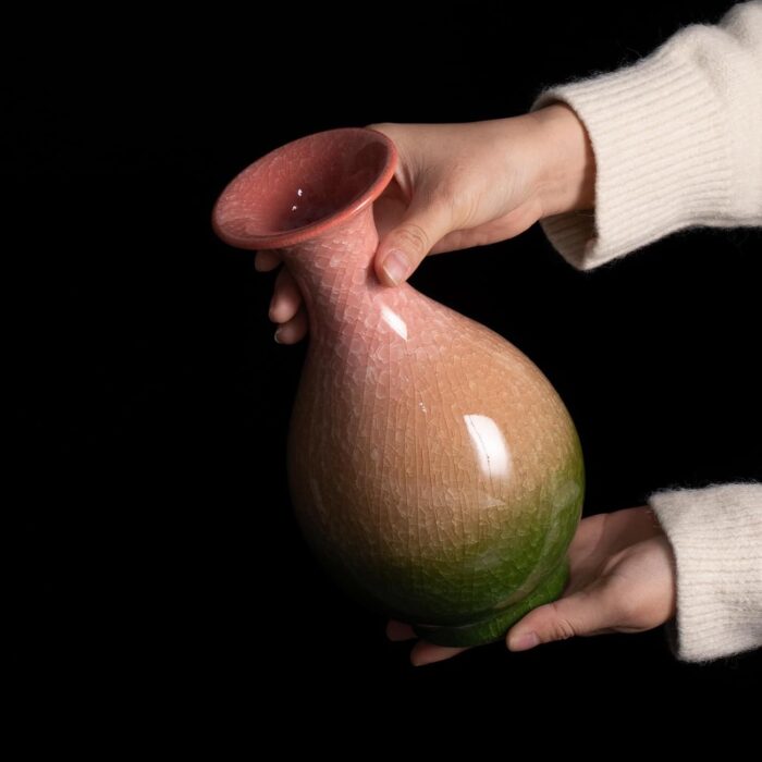 Colored Ceramic Vase, Beautiful Hand-Painted Decorative Vase, Modern Art Porcelain Vase for Flower Mantle Dining Table Centerpiece, Entryway Living Room Wedding Decoration（DSH29）