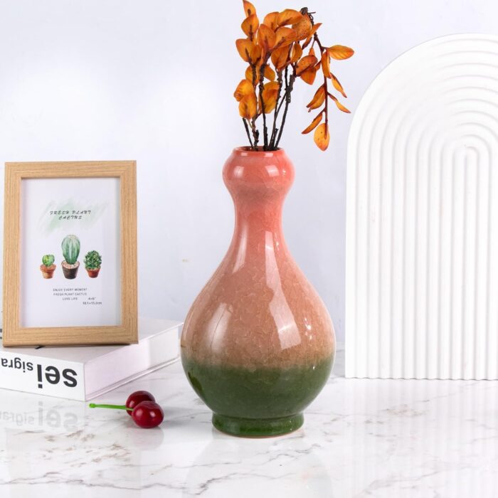 Colored Ceramic Vase, Beautiful Hand-Painted Decorative Vase, Modern Art Porcelain Vase for Flower Mantle Dining Table Centerpiece, Entryway Living Room Wedding Decoration（DSH30）