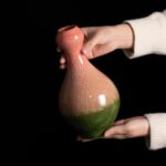 Colored Ceramic Vase, Beautiful Hand-Painted Decorative Vase, Modern Art Porcelain Vase for Flower Mantle Dining Table Centerpiece, Entryway Living Room Wedding Decoration（DSH30）