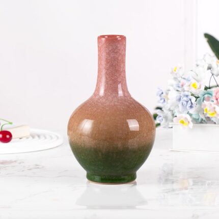 Colored Ceramic Vase, Beautiful Hand-Painted Decorative Vase, Modern Art Porcelain Vase for Flower Mantle Dining Table Centerpiece, Entryway Living Room Wedding Decoration（DSH31）