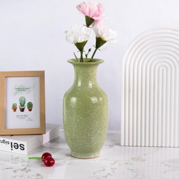 Colored Ceramic Vase, Beautiful Hand-Painted Decorative Vase, Modern Art Porcelain Vase for Flower Mantle Dining Table Centerpiece, Entryway Living Room Wedding Decoration（DSH32）