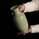 Colored Ceramic Vase, Beautiful Hand-Painted Decorative Vase, Modern Art Porcelain Vase for Flower Mantle Dining Table Centerpiece, Entryway Living Room Wedding Decoration（DSH32）