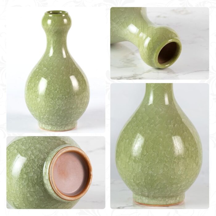 Colored Ceramic Vase, Beautiful Hand-Painted Decorative Vase, Modern Art Porcelain Vase for Flower Mantle Dining Table Centerpiece, Entryway Living Room Wedding Decoration（DSH33）