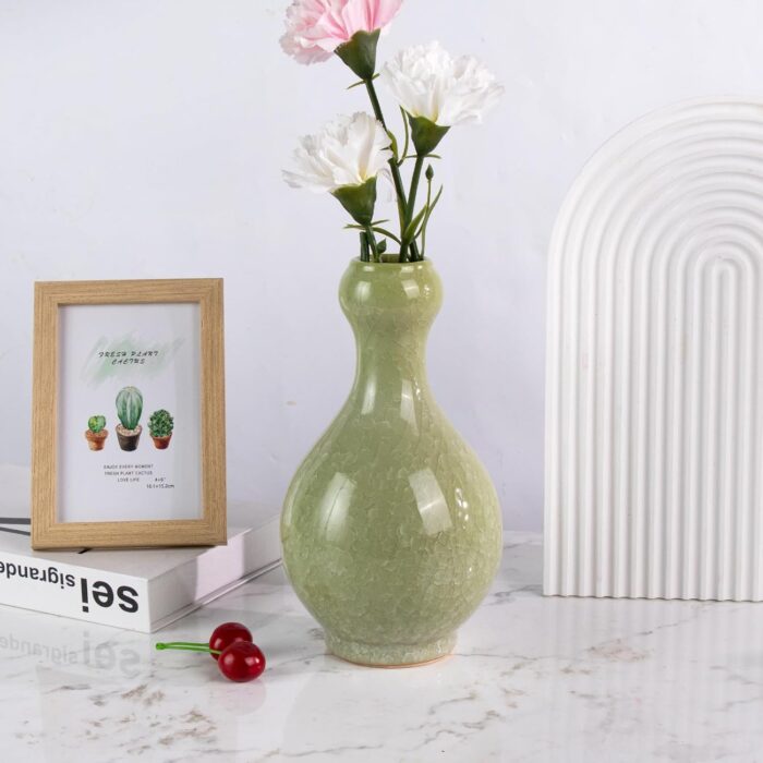 Colored Ceramic Vase, Beautiful Hand-Painted Decorative Vase, Modern Art Porcelain Vase for Flower Mantle Dining Table Centerpiece, Entryway Living Room Wedding Decoration（DSH33）