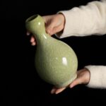 Colored Ceramic Vase, Beautiful Hand-Painted Decorative Vase, Modern Art Porcelain Vase for Flower Mantle Dining Table Centerpiece, Entryway Living Room Wedding Decoration（DSH33）