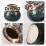 Colored Ceramic Vase, Beautiful Hand-Painted Decorative Vase, Modern Art Porcelain Vase for Flower Mantle Dining Table Centerpiece, Entryway Living Room Wedding Decoration（ZH014）