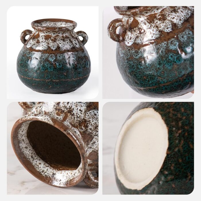 Colored Ceramic Vase, Beautiful Hand-Painted Decorative Vase, Modern Art Porcelain Vase for Flower Mantle Dining Table Centerpiece, Entryway Living Room Wedding Decoration（ZH014）