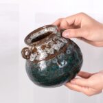 Colored Ceramic Vase, Beautiful Hand-Painted Decorative Vase, Modern Art Porcelain Vase for Flower Mantle Dining Table Centerpiece, Entryway Living Room Wedding Decoration（ZH014）
