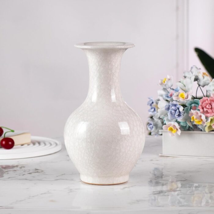 Colored Ceramic Vase, Beautiful Hand-Painted Decorative Vase, Modern Art Porcelain Vase for Flower Mantle Dining Table Centerpiece, Entryway Living Room Wedding Decoration（DSH18）