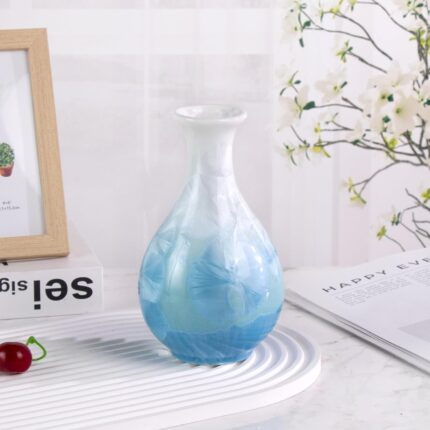 Colored Ceramic Vase, Beautiful Hand-Painted Decorative Vase, Modern Art Porcelain Vase for Flower Mantle Dining Table Centerpiece, Entryway Living Room Wedding Decoration（DSH07）