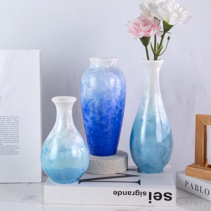 Colored Ceramic Vase, Beautiful Hand-Painted Decorative Vase, Modern Art Porcelain Vase for Flower Mantle Dining Table Centerpiece, Entryway Living Room Wedding Decoration（DSH07）