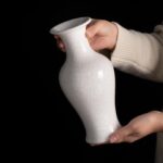 Colored Ceramic Vase, Beautiful Hand-Painted Decorative Vase, Modern Art Porcelain Vase for Flower Mantle Dining Table Centerpiece, Entryway Living Room Wedding Decoration（DSH19）