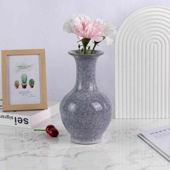 Colored Ceramic Vase, Beautiful Hand-Painted Decorative Vase, Modern Art Porcelain Vase for Flower Mantle Dining Table Centerpiece, Entryway Living Room Wedding Decoration（DSH21）