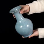 Colored Ceramic Vase, Beautiful Hand-Painted Decorative Vase, Modern Art Porcelain Vase for Flower Mantle Dining Table Centerpiece, Entryway Living Room Wedding Decoration（DSH22）