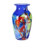 Colored Glass Flower Vase, Beautiful Hand Blown Decorative Vase, Modern Art Decorative for Home Living Room, Office, Table Centerpieces, Bookshelves and Wedding Decorations （JG39）