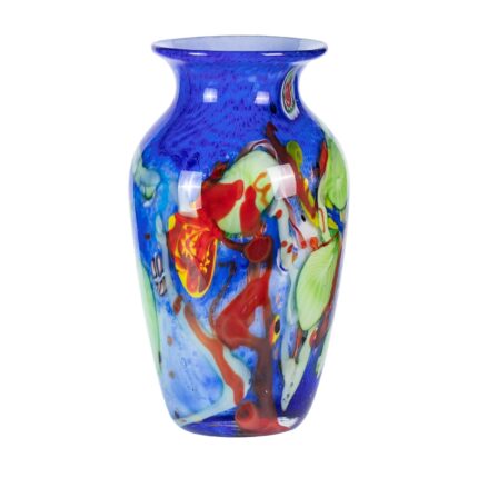 Colored Glass Flower Vase, Beautiful Hand Blown Decorative Vase, Modern Art Decorative for Home Living Room, Office, Table Centerpieces, Bookshelves and Wedding Decorations （JG39）