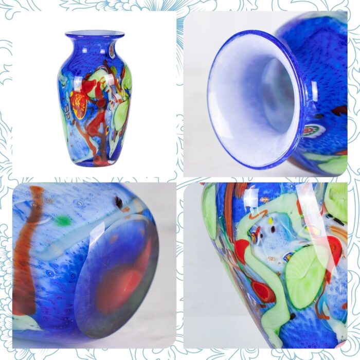 Colored Glass Flower Vase, Beautiful Hand Blown Decorative Vase, Modern Art Decorative for Home Living Room, Office, Table Centerpieces, Bookshelves and Wedding Decorations （JG39）