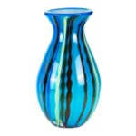 Colored Glass Flower Vase, Beautiful Hand Blown Decorative Vase, Modern Art Decorative for Home Living Room, Office, Table Centerpieces, Bookshelves and Wedding Decorations (JG37) KAMMAK 8HPJG037 glass vase front view for product display