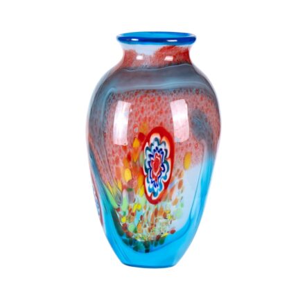 Colored Glass Flower Vase, Beautiful Hand Blown Decorative Vase, Modern Art Decorative for Home Living Room, Office, Table Centerpieces, Bookshelves and Wedding Decorations （JG66）