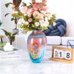 Colored Glass Flower Vase, Beautiful Hand Blown Decorative Vase, Modern Art Decorative for Home Living Room, Office, Table Centerpieces, Bookshelves and Wedding Decorations （JG66）