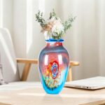 Colored Glass Flower Vase, Beautiful Hand Blown Decorative Vase, Modern Art Decorative for Home Living Room, Office, Table Centerpieces, Bookshelves and Wedding Decorations （JG66）