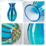 Colored Glass Flower Vase, Beautiful Hand Blown Decorative Vase, Modern Art Decorative for Home Living Room, Office, Table Centerpieces, Bookshelves and Wedding Decorations (JG37) KAMMAK 8HPJG037 glass vase shape and proportion detail image 3