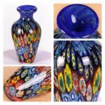 Glass Vases for Flower, Unique Hand Blown Colorful Glass Vase, Modern Art Decorative for Home Living Room, Office, Table centerpieces, Bookshelves and Wedding Decorations (JG4)