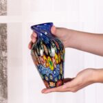 Glass Vases for Flower, Unique Hand Blown Colorful Glass Vase, Modern Art Decorative for Home Living Room, Office, Table centerpieces, Bookshelves and Wedding Decorations (JG4)