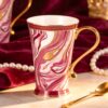 KAMMAK 8CZNX034 ceramic cup and saucer styled home decor setting image 5