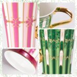 KAMMAK Bone China Mugs Set of 2, Ceramic Tea and Coffee Cups, 10.8oz Porcelain Tall Mugs Set, Hand-painted Cappuccino Mug for Latte, Americano, Breakfast Cereal, Hot Cocoa,...
