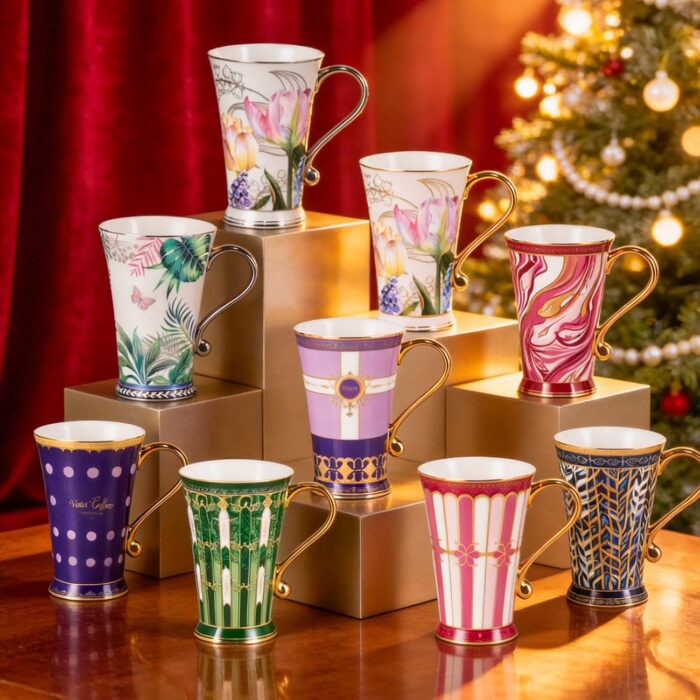 KAMMAK Bone China Mugs Set of 2 Drinks (NX31)