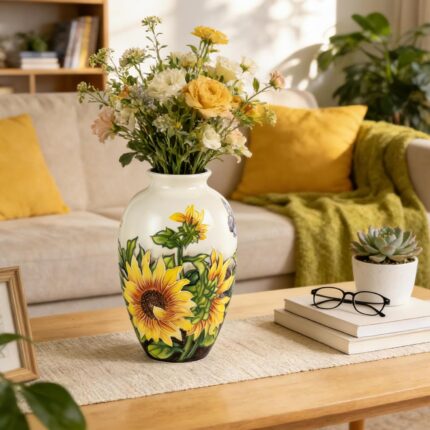 KAMMAK Colored Ceramic Vase, Beautiful Hand-Painted Decorative Vase, Modern Art Porcelain Vase for Flower Mantle Dining Table Centerpiece, Entryway Living Room Wedding...