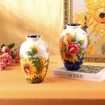 KAMMAK Colored Ceramic Vase, Beautiful Hand-Painted Decorative Vase, Modern Art Porcelain Vase for Flower Mantle Dining Table Centerpiece, Entryway Living Room Wedding...