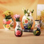 KAMMAK Colored Ceramic Vase, Beautiful Hand-Painted Decorative Vase, Modern Art Porcelain Vase for Flower Mantle Dining Table Centerpiece, Entryway Living Room Wedding...