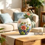 KAMMAK Colored Ceramic Vase, Beautiful Hand-Painted Decorative Vase, Modern Art Porcelain Vase for Flower Mantle Dining Table Centerpiece, Entryway Living Room Wedding...