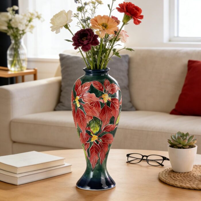 KAMMAK Colored Ceramic Vase, Beautiful Hand-Painted Decorative Vase, Modern Art Porcelain Vase for Flower Mantle Dining Table Centerpiece, Entryway Living Room Wedding...