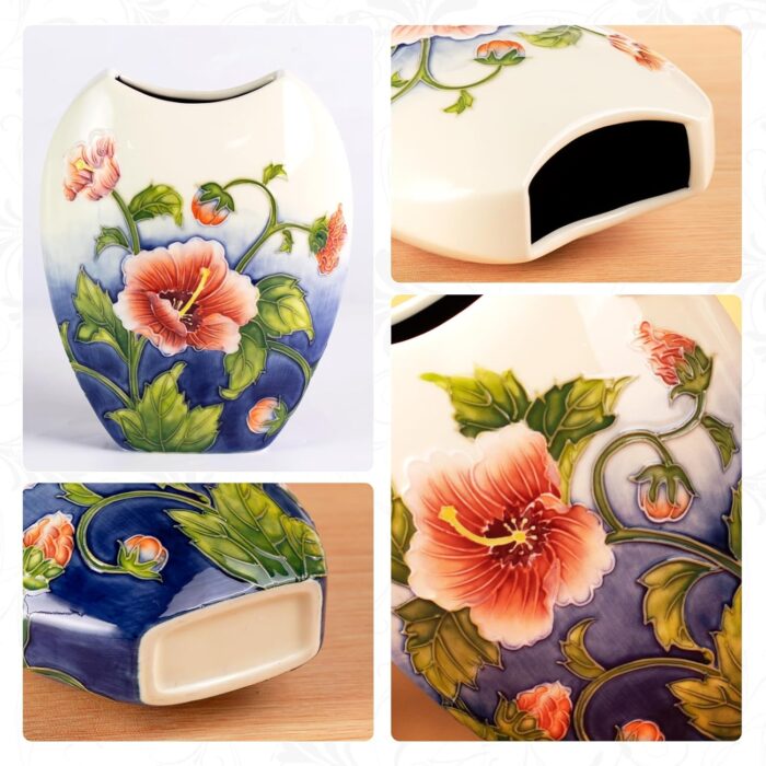 KAMMAK Colored Ceramic Vase, Beautiful Hand-Painted Decorative Vase, Modern Art Porcelain Vase for Flower Mantle Dining Table Centerpiece, Entryway Living Room Wedding...