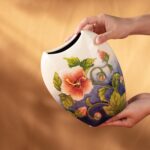 KAMMAK Colored Ceramic Vase, Beautiful Hand-Painted Decorative Vase, Modern Art Porcelain Vase for Flower Mantle Dining Table Centerpiece, Entryway Living Room Wedding...