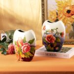 KAMMAK Colored Ceramic Vase, Beautiful Hand-Painted Decorative Vase, Modern Art Porcelain Vase for Flower Mantle Dining Table Centerpiece, Entryway Living Room Wedding...