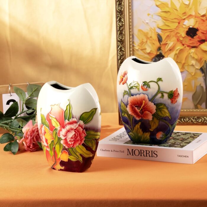 KAMMAK Colored Ceramic Vase, Beautiful Hand-Painted Decorative Vase, Modern Art Porcelain Vase for Flower Mantle Dining Table Centerpiece, Entryway Living Room Wedding...