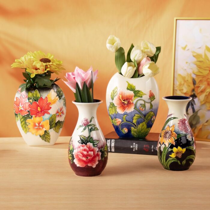 KAMMAK Colored Ceramic Vase, Beautiful Hand-Painted Decorative Vase, Modern Art Porcelain Vase for Flower Mantle Dining Table Centerpiece, Entryway Living Room Wedding...